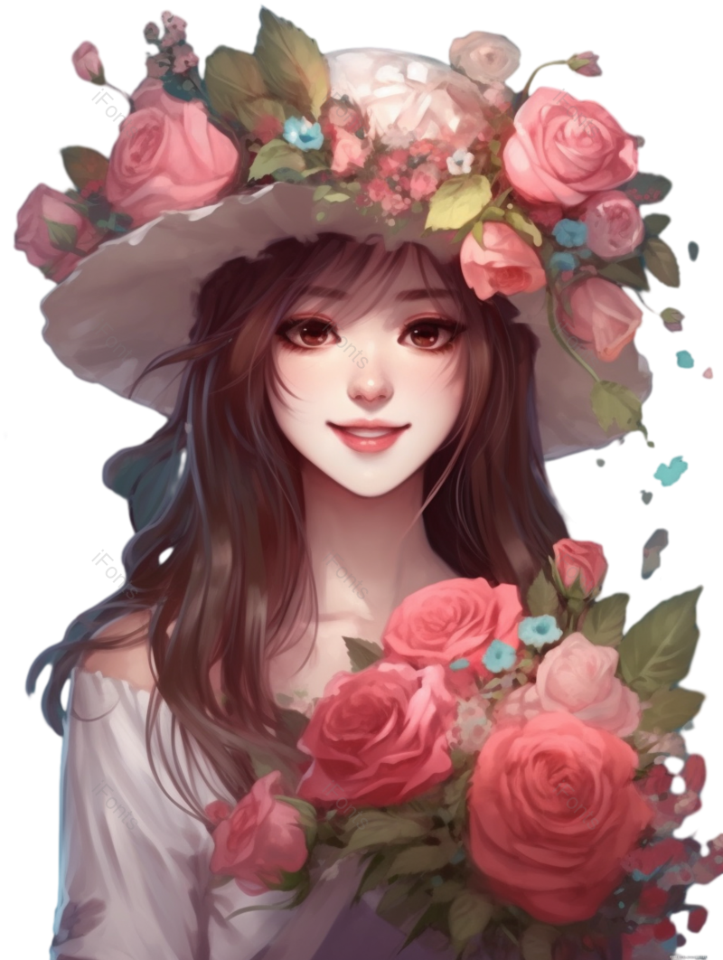 人物素材图片,花卉元素,节日素材PNG,卡通人物素材免抠素材